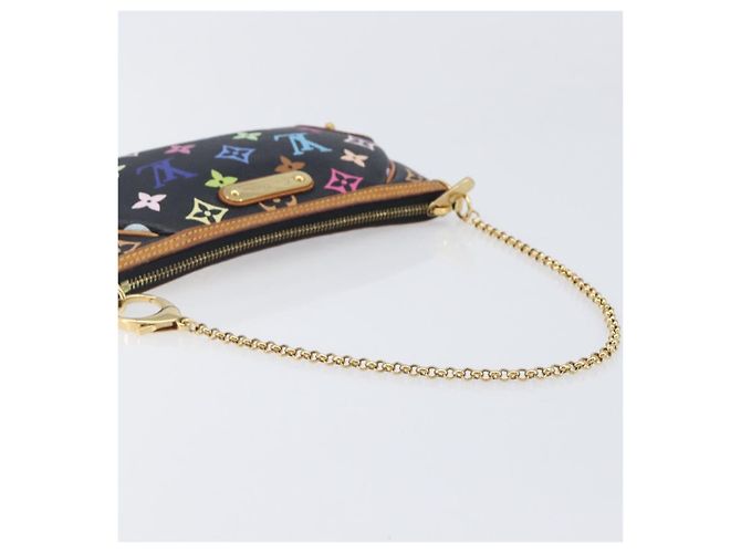 LOUIS VUITTON Monogram Multicolor Pochette Mila MM Black M60097 LV Auth 204383V - view 7