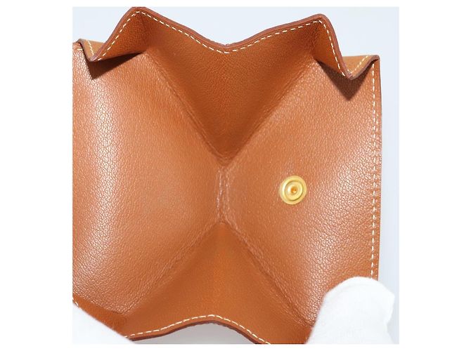 Hermès HERMES Revan Cattle Coin Purse Leather Brown Gold Auth 204773M Golden - view 18