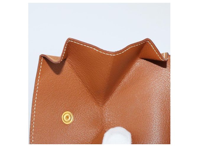 Hermès HERMES Revan Cattle Coin Purse Leather Brown Gold Auth 204773M Golden - view 19