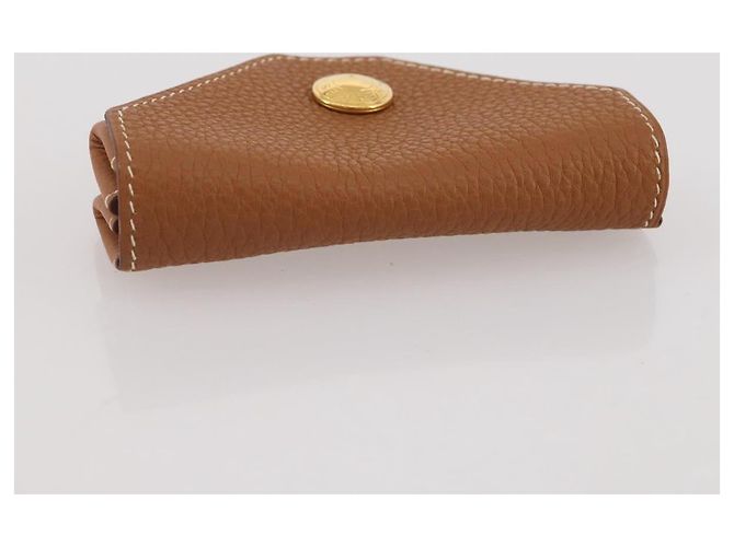 Hermès HERMES Revan Cattle Coin Purse Leather Brown Gold Auth 204773M Golden - view 5