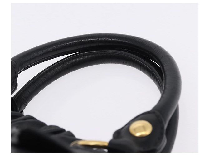 Borsa a mano Miu Miu in pelle 2way nera tono oro Auth 167594SAM Nero - vista 14