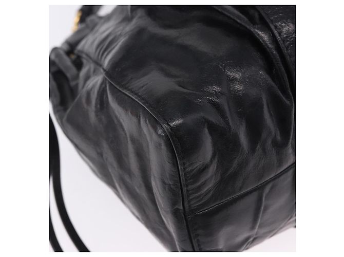 Borsa a mano Miu Miu in pelle 2way nera tono oro Auth 167594SAM Nero - vista 15