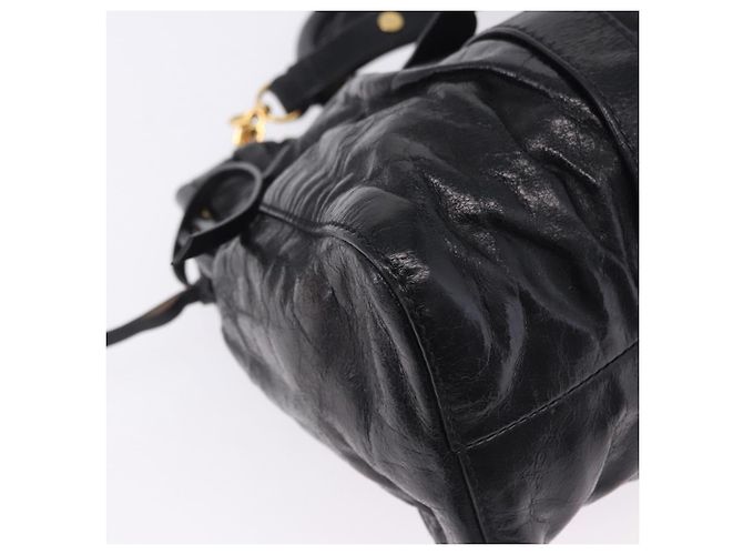 Borsa a mano Miu Miu in pelle 2way nera tono oro Auth 167594SAM Nero - vista 17