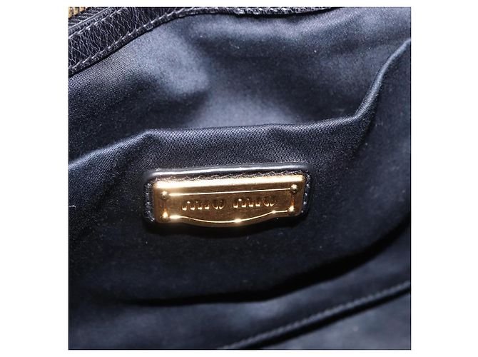 Borsa a mano Miu Miu in pelle 2way nera tono oro Auth 167594SAM Nero - vista 24