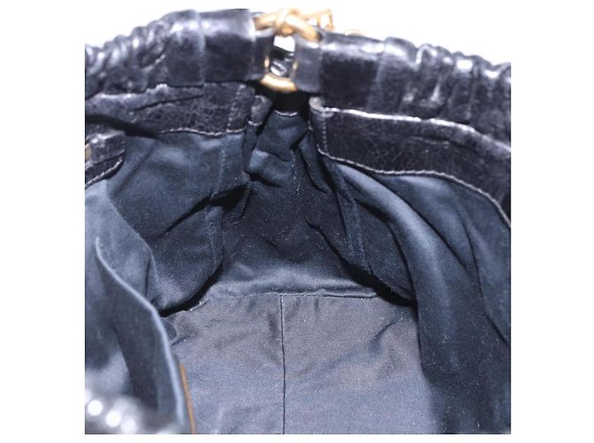 Borsa a mano Miu Miu in pelle 2way nera tono oro Auth 167594SAM Nero - vista 25