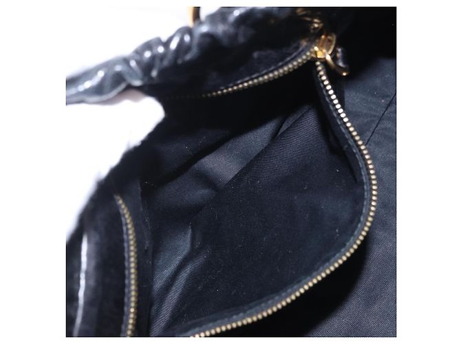 Borsa a mano Miu Miu in pelle 2way nera tono oro Auth 167594SAM Nero - vista 28