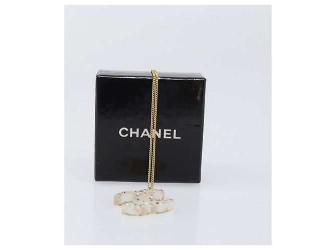 CHANEL COCO Mark Necklace Metal Clear Multicolor CC Auth 196490 Multiple colors - view 14