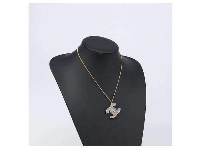 CHANEL COCO Mark Necklace Metal Clear Multicolor CC Auth 196490 Multiple colors - view 15