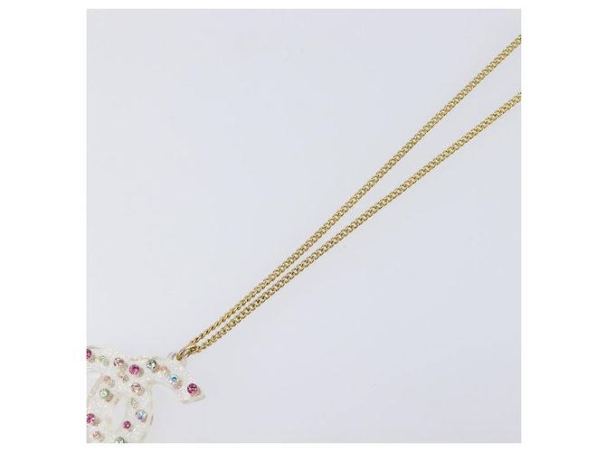 CHANEL COCO Mark Necklace Metal Clear Multicolor CC Auth 196490 Multiple colors - view 4
