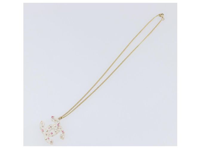 CHANEL COCO Mark Necklace Metal Clear Multicolor CC Auth 196490 Multiple colors - view 8