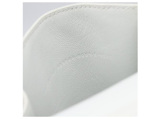 BALENCIAGA Handy-Halter Tasche Leder Weiß Silber 693544 Auth 203426V - Ansicht 12
