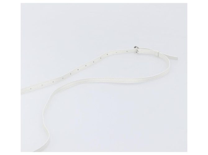 BALENCIAGA Handy-Halter Tasche Leder Weiß Silber 693544 Auth 203426V - Ansicht 14