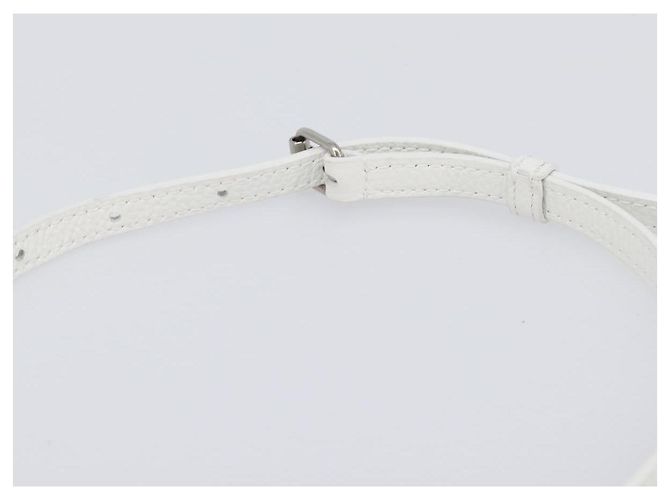 BALENCIAGA Handy-Halter Tasche Leder Weiß Silber 693544 Auth 203426V - Ansicht 8