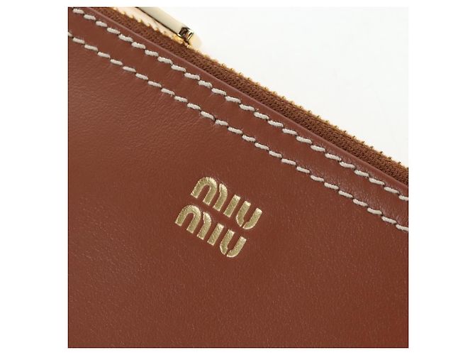 Borsa a Mano Miu Miu Ivy Canvas 2way Beige Gold Auth 200777SAM D'oro - vista 26