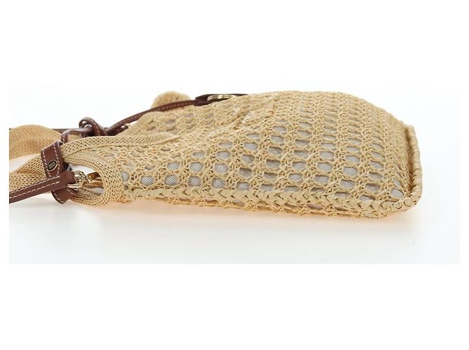 Borsa a Mano Miu Miu Ivy Canvas 2way Beige Gold Auth 200777SAM D'oro - vista 3
