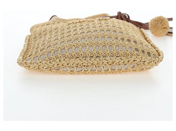 Borsa a Mano Miu Miu Ivy Canvas 2way Beige Gold Auth 200777SAM D'oro - vista 5
