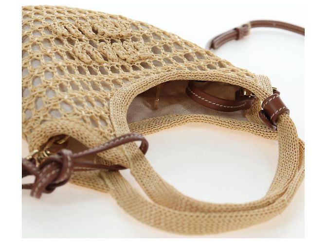Borsa a Mano Miu Miu Ivy Canvas 2way Beige Gold Auth 200777SAM D'oro - vista 6
