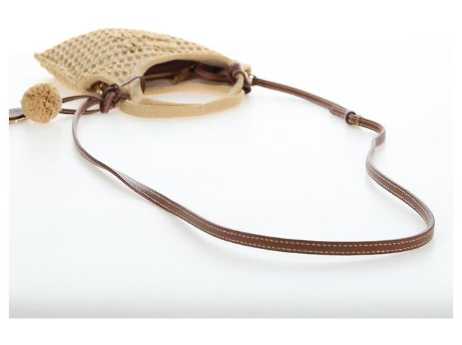 Borsa a Mano Miu Miu Ivy Canvas 2way Beige Gold Auth 200777SAM D'oro - vista 8