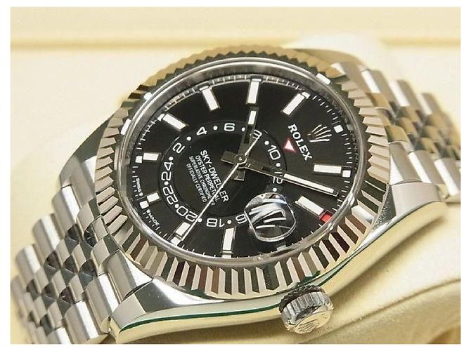 ROLEX Sky-Dweller black 336934 Jubilee Bracelet Specification unused Mens Argento - vista 2