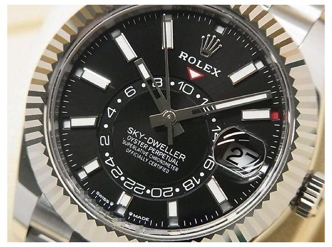 ROLEX Sky-Dweller black 336934 Jubilee Bracelet Specification unused Mens Argento - vista 5