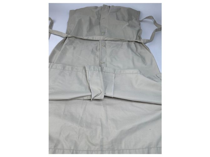 Vintage Issey Miyake Kleid mit Gürtel ca. Ende der 1980er Jahre Hellbeige L - Ansicht 10