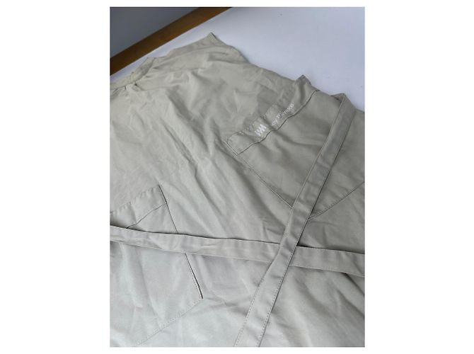 Vintage Issey Miyake Kleid mit Gürtel ca. Ende der 1980er Jahre Hellbeige L - Ansicht 5