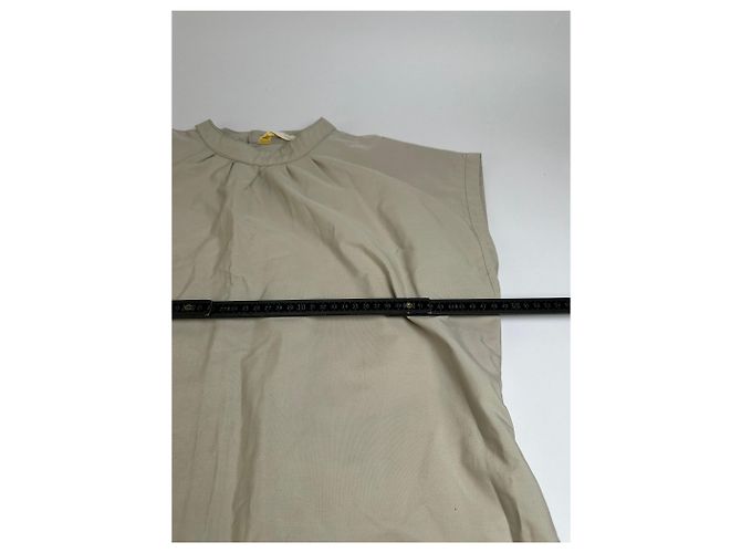 Vintage Issey Miyake Kleid mit Gürtel ca. Ende der 1980er Jahre Hellbeige L - Ansicht 7