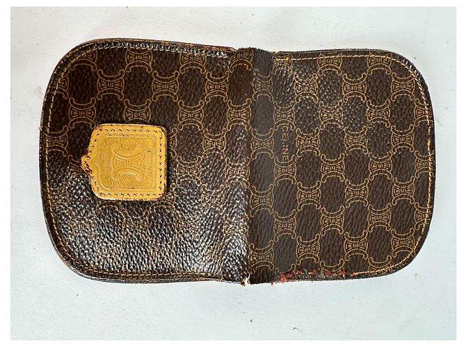 Céline Vintage Celine Macadam Canvas Bifold Wallet Ende der 1980er Brown Tan Braun - Ansicht 5