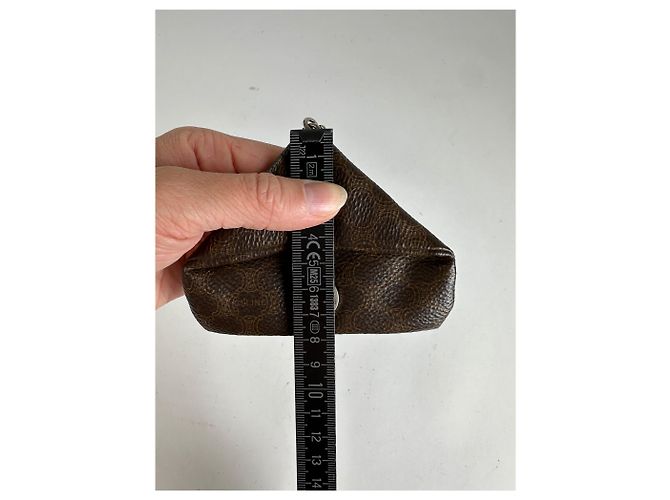 Céline Vintage Celine Macadam Folding Clutch Late 1970s Dark Brown Metallic - view 5