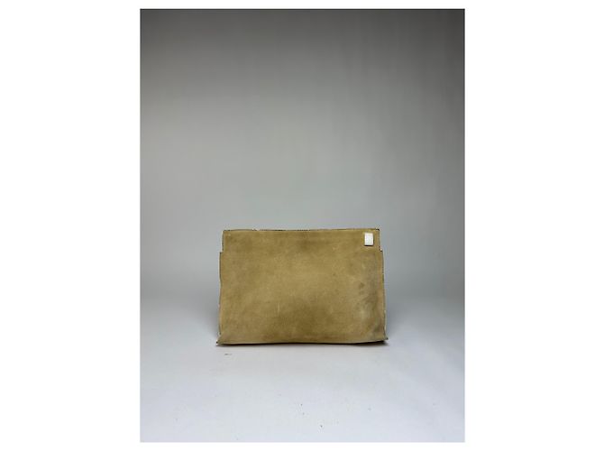 Clutch con zip Vintage Loewe effetto scamosciato c. fine anni 2000 Beige - vista 15