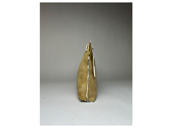 Clutch con zip Vintage Loewe effetto scamosciato c. fine anni 2000 Beige - vista 4