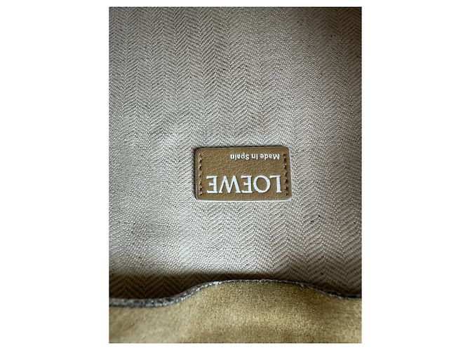 Clutch con zip Vintage Loewe effetto scamosciato c. fine anni 2000 Beige - vista 5