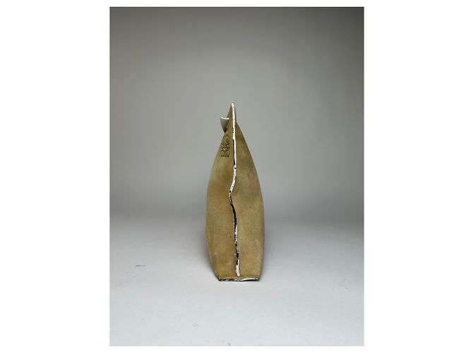 Clutch con zip Vintage Loewe effetto scamosciato c. fine anni 2000 Beige - vista 6
