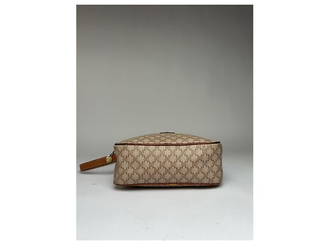Céline Vintage Celine Macadam Canvas Crossbody Bag Ende der 1980er Jahre Beige Brown - Ansicht 11