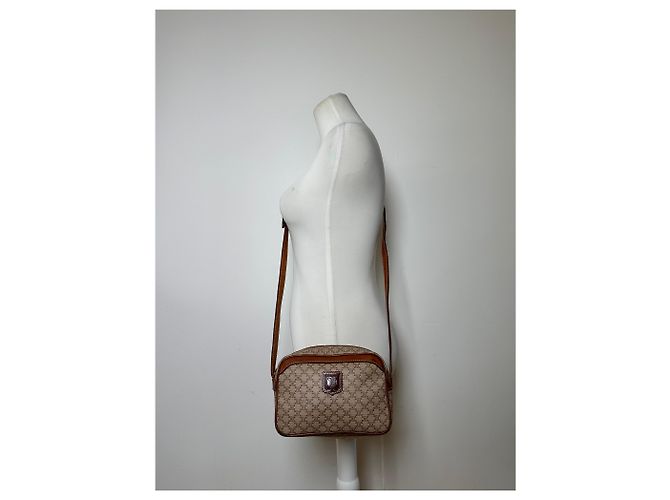 Céline Vintage Celine Macadam Canvas Crossbody Bag Ende der 1980er Jahre Beige Brown - Ansicht 13