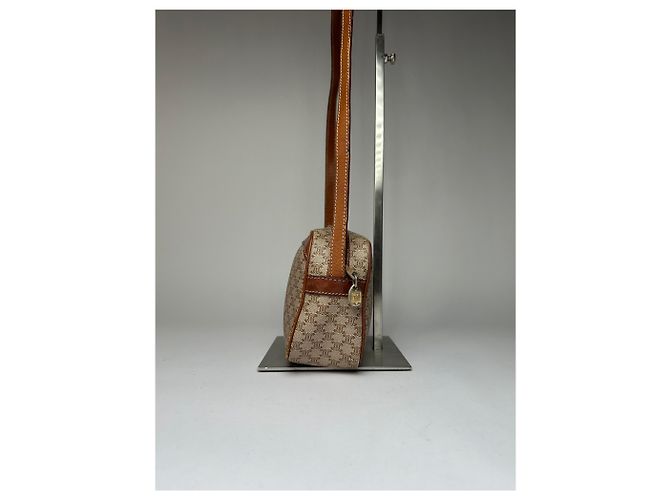 Céline Vintage Celine Macadam Canvas Crossbody Bag Ende der 1980er Jahre Beige Brown - Ansicht 4