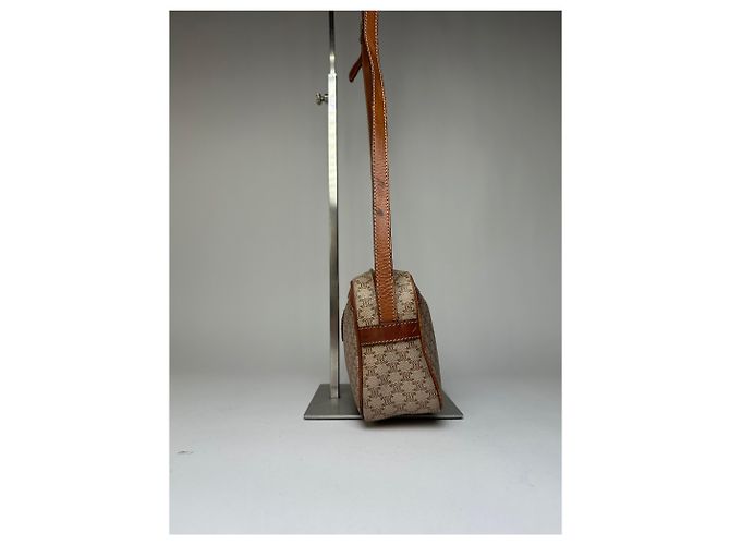Céline Vintage Celine Macadam Canvas Crossbody Bag Ende der 1980er Jahre Beige Brown - Ansicht 7