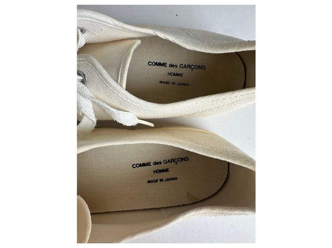 Vintage Comme Des Garcons Men's Homme Canvas Sneaker c. Ende der 2000er Off-White EU41 Weiß - Ansicht 2