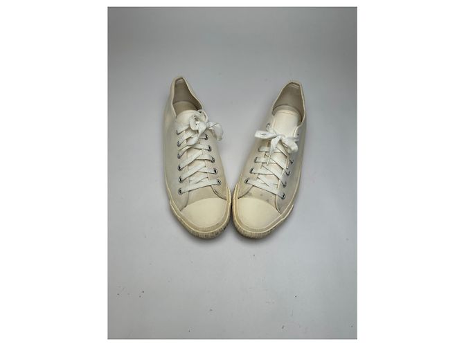 Vintage Comme Des Garcons Men's Homme Canvas Sneaker c. Ende der 2000er Off-White EU41 Weiß - Ansicht 3