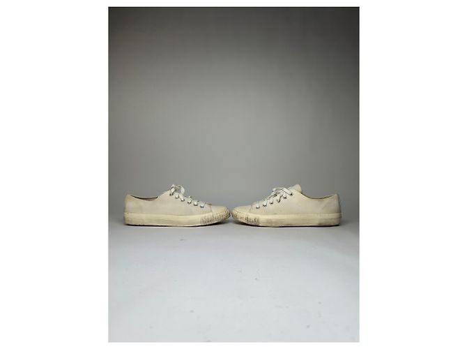 Vintage Comme Des Garcons Men's Homme Canvas Sneaker c. Ende der 2000er Off-White EU41 Weiß - Ansicht 4