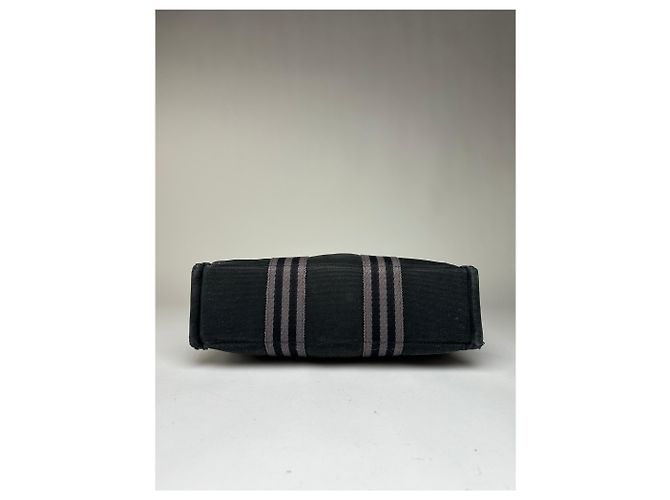 Vintage Hermès Canvas Leder-Trim Tote Schwarz - Ansicht 11
