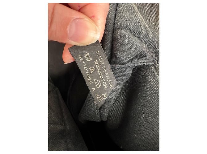 Vintage Hermès Canvas Leder-Trim Tote Schwarz - Ansicht 7