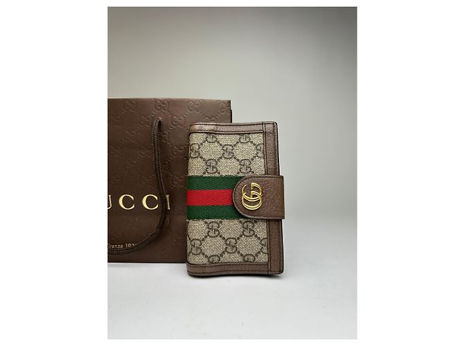 Vintage Gucci GG Supreme Bifold Wallet c. 2010s Beige Brown - Ansicht 10
