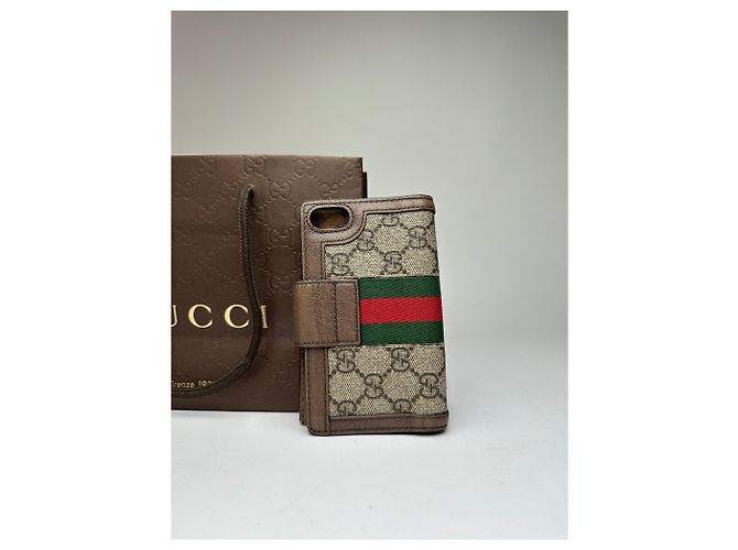 Vintage Gucci GG Supreme Bifold Wallet c. 2010s Beige Brown - Ansicht 11