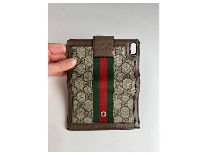 Vintage Gucci GG Supreme Bifold Wallet c. 2010s Beige Brown - Ansicht 6