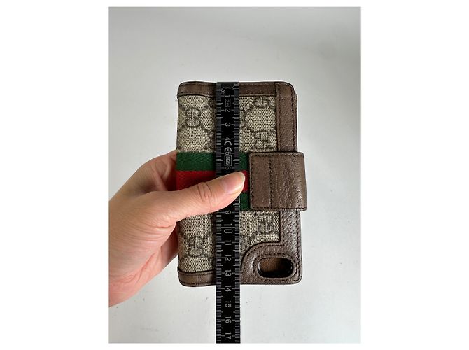 Vintage Gucci GG Supreme Bifold Wallet c. 2010s Beige Brown - Ansicht 8