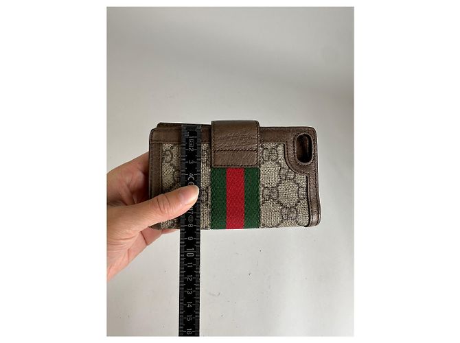 Vintage Gucci GG Supreme Bifold Wallet c. 2010s Beige Brown - Ansicht 9