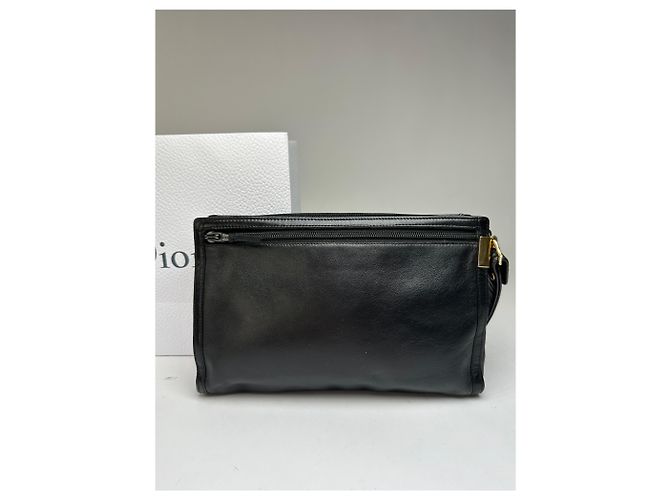 Vintage Dior Leather Flap Crossbody Bag Black Silver - view 13