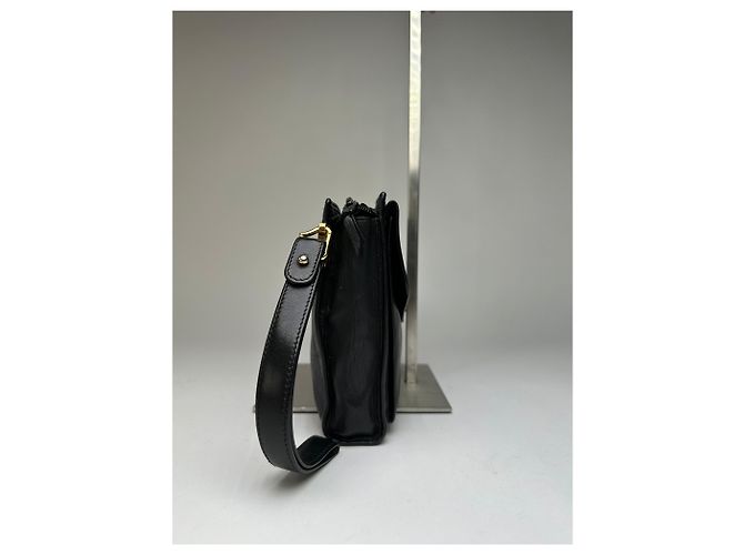 Vintage Dior Leather Flap Crossbody Bag Black Silver - view 6
