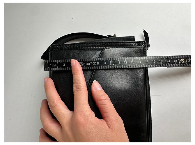 Vintage Dior Leather Flap Crossbody Bag Black Silver - view 9